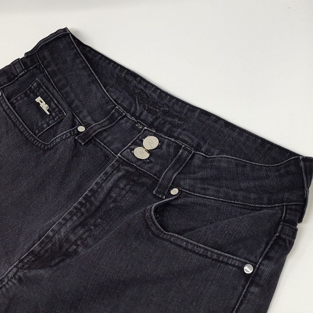 RALPH LAUREN Black Label 141 RL Rivets 2-Button USA Distressed JEAN SIZE 29 (28)